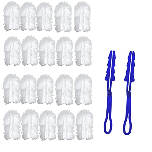 DADAWU Einweg-Staubwedel-Nachfüllpackungen, flauschige Staubwedel-Nachfüllpackungen, Mikrofaser-Handstaubwedel mit 20 Staubwedel-Nachfüllpackungen, kleiner Staubreiniger mit 2 kleinen Griffen Cover