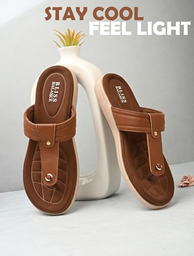 Image of Extra Soft Women's Comfortable Highcushioned Doctor Slippers|Flip-Flops Fashionable Casual & Stylish|Lightweight & Breathable Chappals|Outdoor Sandals Ladies&GirlsBB928