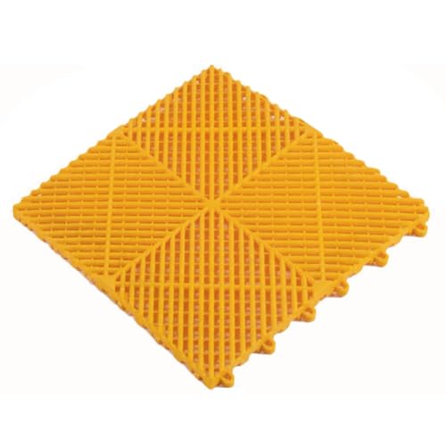 HJLKDYM Outdoor Flooring Tiles, Modular Interlocking Grille Tile, Car Wash Room Heavy Duty Drain Mat for Garage Car Washing Facility Drain Balcony Yard Deck(Yellow,15.7x15.7x0.7in/12 Pack)