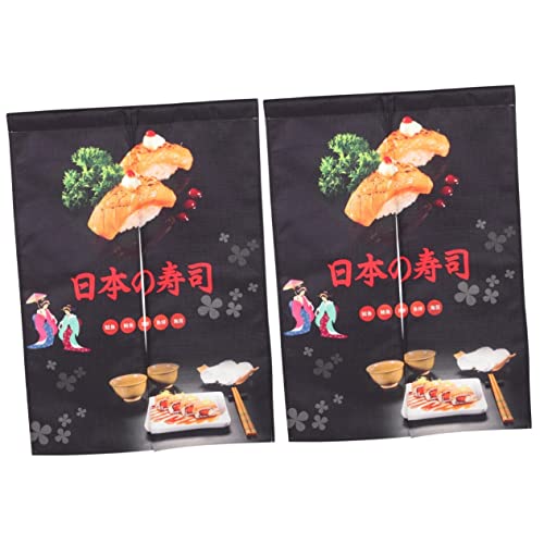 PRETYZOOM 2 Piezas noren japonés Decoraciones de la casa para el hogar Cortina de Puerta Colgante visillos Cocina visillos de Cocina Cortina de Puerta Japonesa Decoración del Restaurante