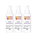 First Shield First Aid Antiseptic Spray, Wound Cleaner, Benzalkonium Chloride for Minor Cuts, Scrapes and Burns – 2 Oz, 3 Count