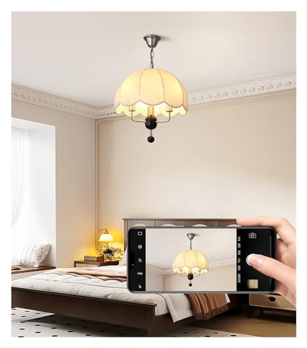 Lampe suspendue E27 en tissu pour chambre moderne et salon