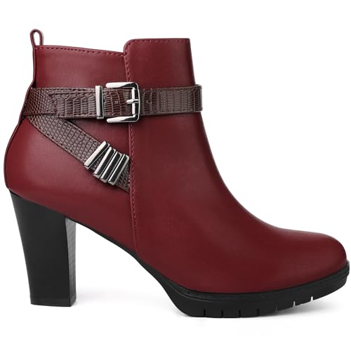 Perphy Platform Printed Strap Block Heel Ankle Booties for Women3