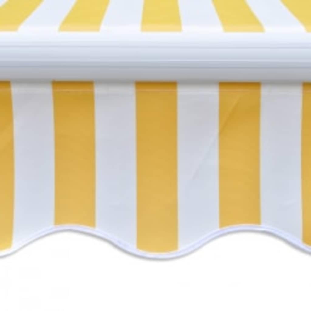 Tenda Da Sole Motorizzata Pieghevole 600 cm Gialla e Bianca con Telecomando