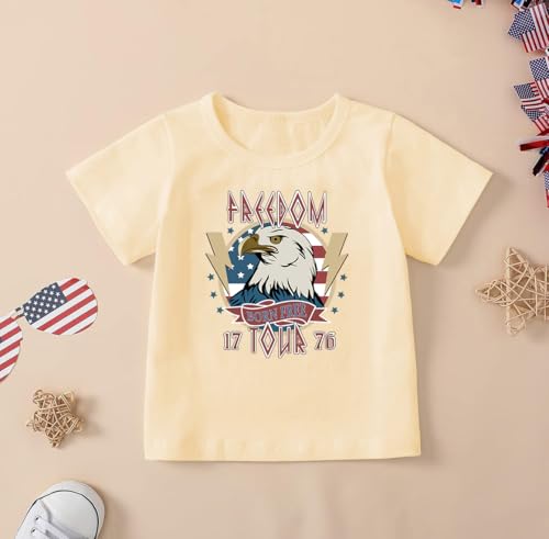 Image of Mrocioa Toddler Boy Summer Clothes 4th of July T Shirt American Flag Shorts Set Girl Stars Stripes Outfit