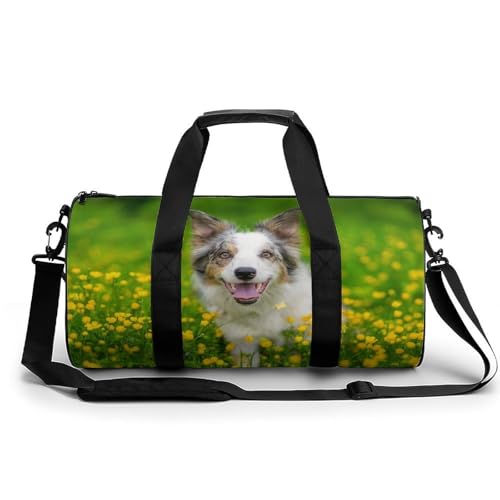 Sac de gym fleur chien 45cm résistant pour organiser toutes vos affaires de sport sans effort