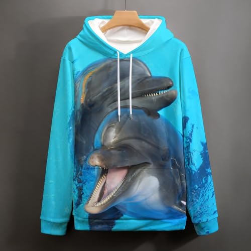 Hoodie dauphin UMENG idéal pour vos sorties décontractées, pull à capuche manches longues