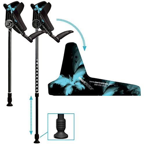 smartCRUTCH Ergonomic Custom Forearm Crutches for Adults, Multiple Colors, Adjustable Forearm Rotates 15-90 Degrees - Heights 4'4