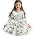 Viewamoon Mom and Me Matching Dresses Green Leaves A Line Swing Flowy Dresses Long Sleeve Fall Dress Fashion Round Neck Dress for Travel Hiking Outdoor Holiday