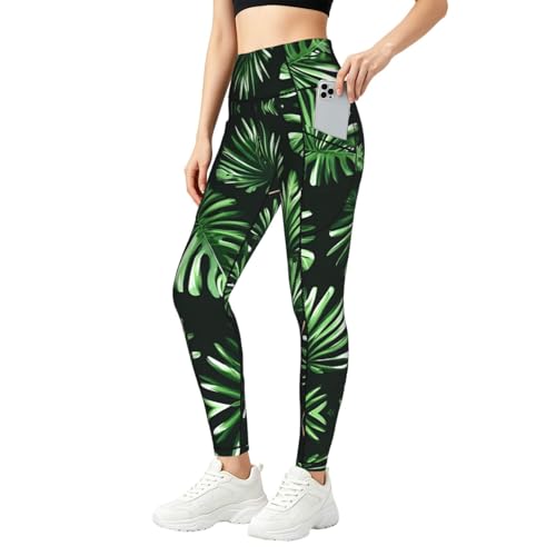 Leggings de gimnasio y uso diario con estampado de palmeras