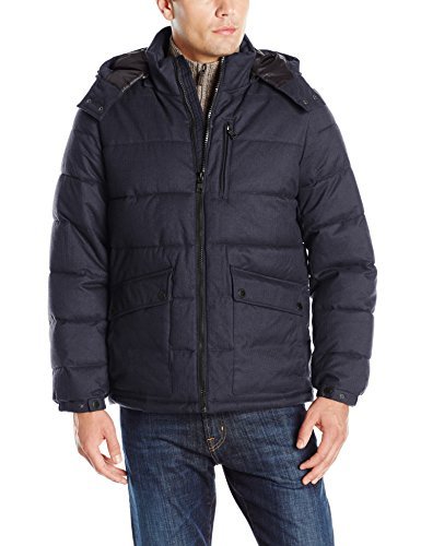 Nautica Men's Brushed Herringbone Jacket with Removable Hood