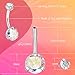 AROWRO G23 Titanium Belly Button Ring Hypoallergenic Belly Rings Internally Threaded Silver Belly Button Piercing 14G 8mm Navel Piercing Jewelry with Round Cubic Zirconia