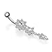 Gnoliew 14G Belly Button Rings Belly Flower Dangle Women Body Piercing Jewelry