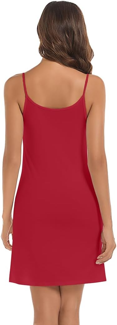 COSYOU Womens Modal Cotton Mini Dress Maternity Slip Dress Spaghetti Strap Camisole Sleeveless Nightgowns - Image 3