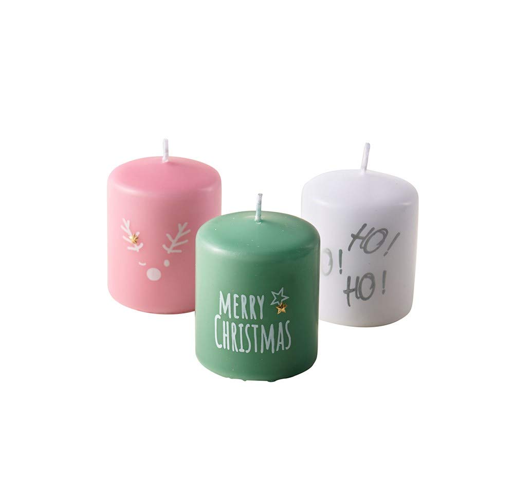 Juego de 12 velas navideñas pequeñas, juego de velas con texto y motivos, decoración navideña (Christmas Mix 2)