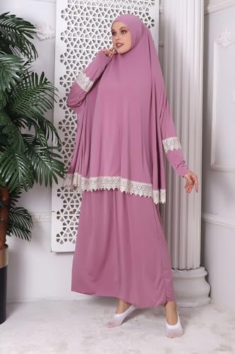 Image of Muslim Dresses for Women, Two-Piece Long Sleeve Islamic Prayer Dress, Hijab
