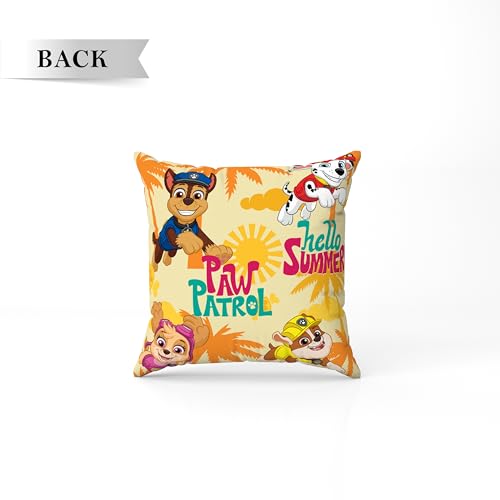 Image of Sassoon Paw Patrol Reversible Cartoon Printed Cushion Cover, Yellow (Pack of 1)