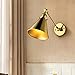 BAYCHEER Industrial Vintage Wall Sconce Wall Lamp Light Fixture with Cone Shade for Indoor Bar Warehouse Hallway Restaurant with E26 Light Bulb Socket, Gold