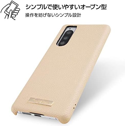 Xperia 5 Case Open Leather Case with TETRA Plate/Beige