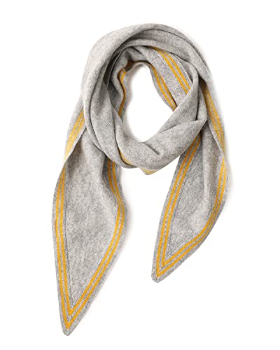 100% Cashmere Diamond-Shaped Small Neck Scarf, Super Soft Warm Knitted Neckerchief for Women Girls, Spring Autumn Versatile Triangle Scarf Short Knit Collar Scarves for All Seasons, Best Gift Gray