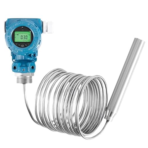 RWRAPS 0-10V IP68 Stainless Steel LCD Digital Petrol Oil Station Level Measuring Sensor Transmitter for Fuel Tank Boiler Water(Size:1m Range 2m Cable)