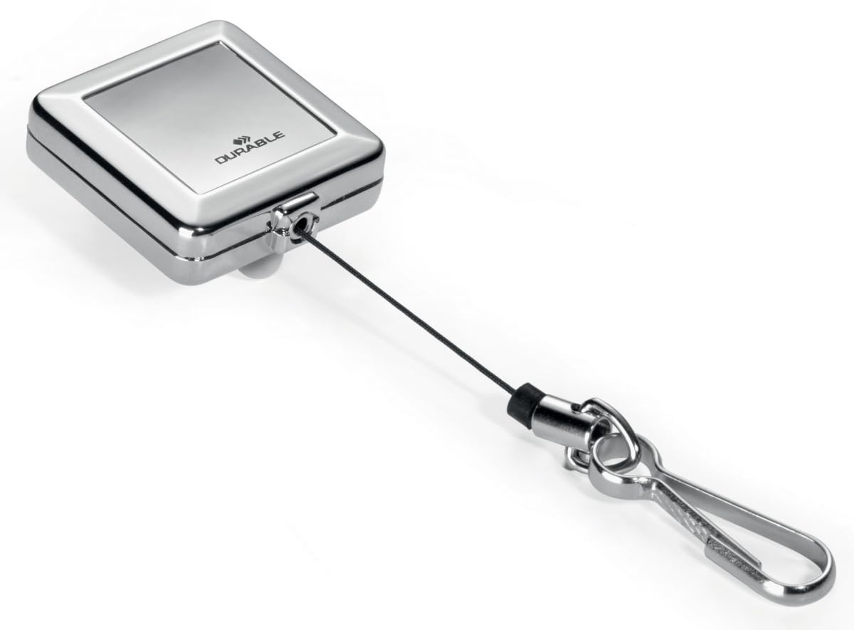 Durable Ausweisjojo Aufrollmechanismus – quadratisches verchromtes Jojo, 80 cm