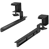 VIVO Clamp and 12 inch Rail Set for DIY Custom Wooden Keyboard Trays (Tray Not Included), Under Desk Pull Out Slider Track with Extra Sturdy C-clamp Mount System, Black, MOUNT-RAIL02