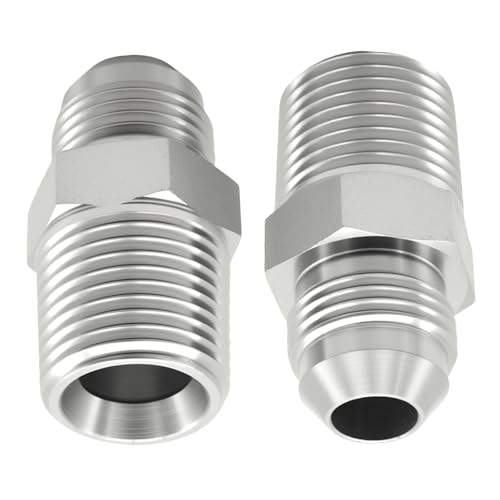 Image of SYOWADA 10 Pack Straight Tube Connectors, 1 /2 inch JIC Male x 1 /2 inch NPT Male Hydraulic Hose Adapter Fitting, Couples Tube Fitting for Industrial Hydraulic Applications (Silver)