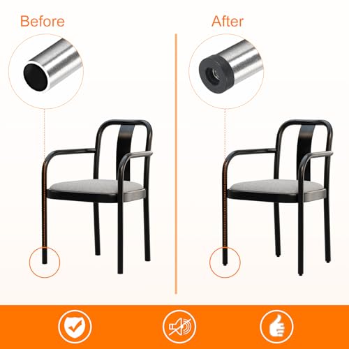 Image of Uxcell 6Pcs M6 Thread Inserts for 19mm /0.75 inch OD Round Tube, Black Plastic Plug Caster Insert Chair End Caps Furniture Leg Plug