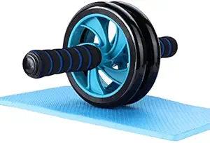 IRIS Fitness Ab Wheel Roller Abdominal Exercise-With Extra Thick Knee Mat & Foam Handles- Core Abs Trainer Cruncher For-Home-Strength-Gym-Fitness-Workout-Training-Equipment