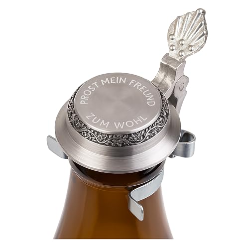 Personalisierter Zinndeckel für Bierflaschen mit Wunschgravur – Handarbeit aus Deutschland – Edler Flaschendeckel aus reinem Zinn – Geschenk für Papa, Opa & Bierliebhaber – Tradition & Qualität