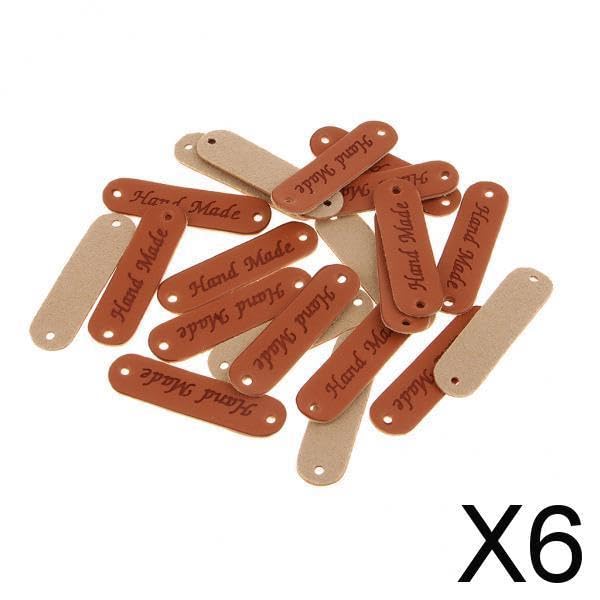CALANDIS™ 6x20pcs Retro Synthetic PU Leather Tag DIY Handmade Sew Label Patches Brown | Trims | Embellishments & Finishes | Sewing-image-49