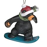 DEMDACO Bearfoots Bears Snowboarder Bear Ornament, Size-104, Vinyl Resin, Christmas