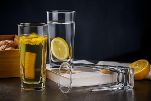 Image of 6-Piece Water & Juice Glass Set - 285 ml Clear Glass Tumblers for Water, Juice, Cold Drinks - Elegant & Durable Drinking Glassware for Home, Party, Kitchen & Everyday Use M
