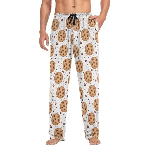 Laprad Men's Cookies Pajama Pants Lounge Pjs Bottoms Soft Sleep Pant with Pockets Drawstring