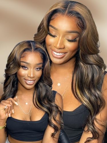 Image of Sunber Ombre Brown Balayage 7x5 Pre-Everything Wig With Loose Wave Face-Framing Layers and Side-Swept Bangs With Drawstring 180% Density Pre Plucked Bye Bye Knots Glueless Drawstring Wig 24Inch