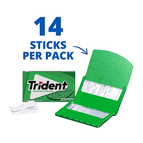 Image of Trident Spearmint Sugar Free Gum, 14 Pieces