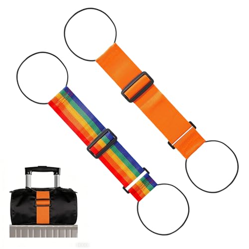 Multi Use Strong Adjustable Luggage Connector Straps for Suitcases 2 Pack Flexible Luggage Accessories Elastic Fastening Bag Strap