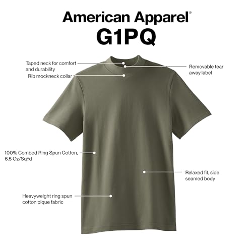American Apparel Adult Pique Mockneck T-Shirt, Style G1PQ2