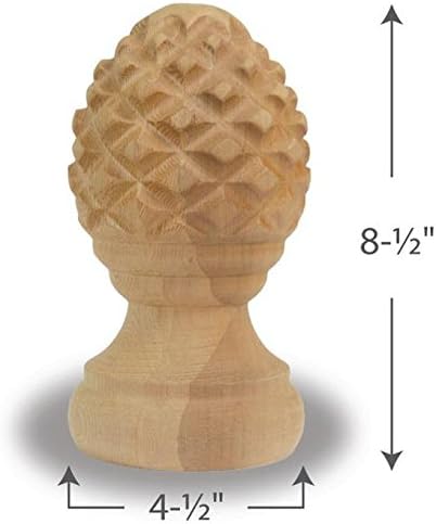 Pineapple Finial with Rings 6"