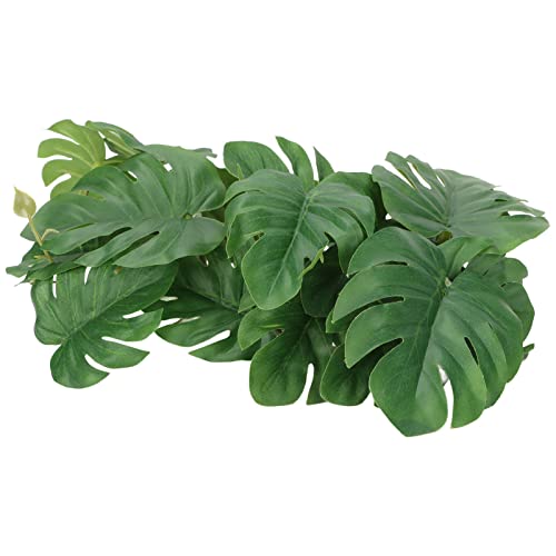 JTLB Feuilles de palmier artificielles et sûres en plastique avec ventouse pour terrarium de reptiles