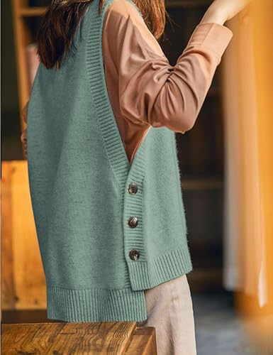 Image of Mingzhu Womens Sleeveless Round Neck Pullover Low Ribbed Knit Sweater Vest