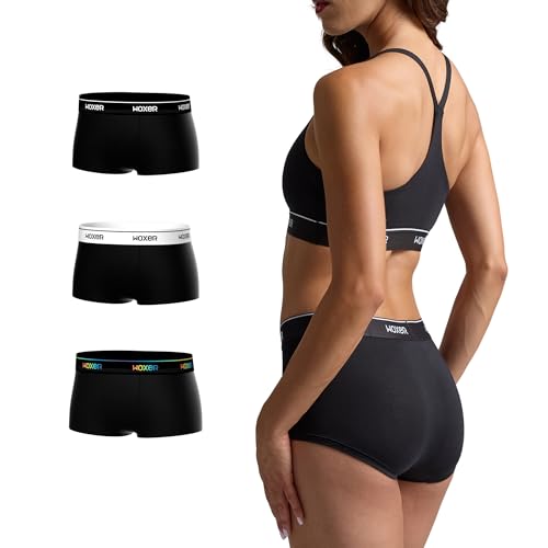 Image of Woxer Womens Boxer Briefs Underwear - Ultra Short Boyshorts Panties, Modal Fabric, Chafe-Free, Boxers for Sleep & Gym