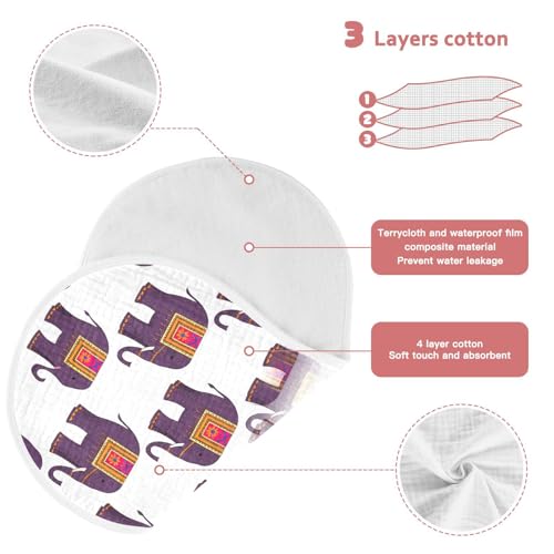 Muslin Baby Burp Cloths, Colorful Blanket Elephants Cotton Soft Burp Cloths for Newborns​​, Extra Absorbent Burp Cloths 2-Pack​​, 22 x 11 Inch4