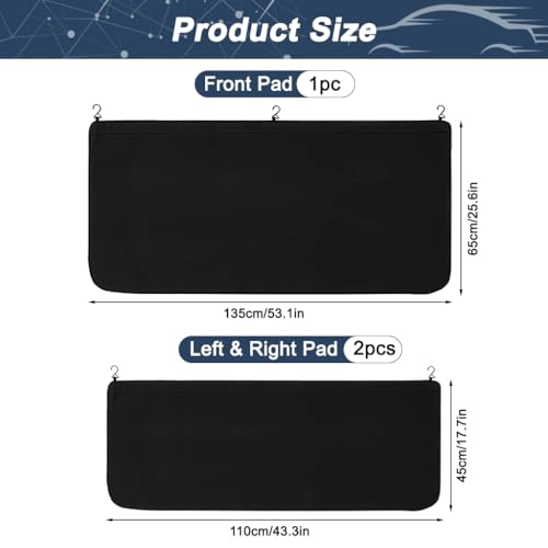 Image of STHIRA 3Pcs Magnetic Car Fender Covers for Mechanics Thicken Anti-Scratch PU Synthetic Leather Fender Guard Cover Hanging Magnetic Protector with Hooks 2 Sizes Front and Side Fender Cover Pieces