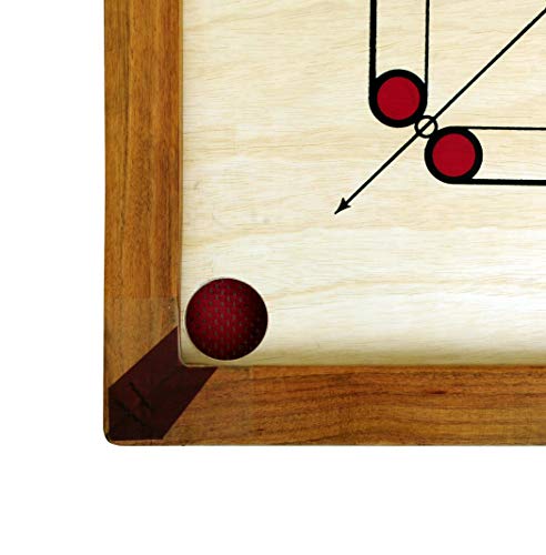 Image of KORNERS Carrom Board with Striker, Coins and Powder, Multicolor| (Natural 32-Inch Classic Board with Stand)
