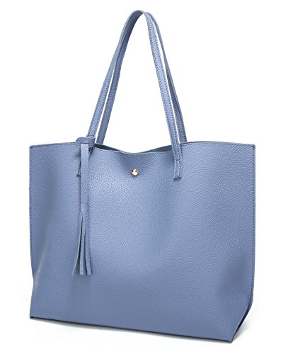 Image of Dreubea Women's Soft Faux Leather Tote Shoulder Bag from, Big Capacity Tassel Handbag