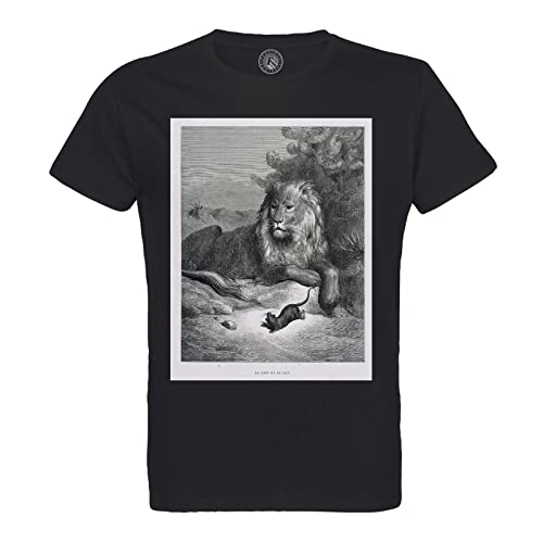 T-shirt coton bio homme style décontracté gravure La Fontaine