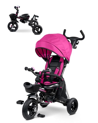 Check Out This RIDYEE 7-in-1 Toddler Tricycle for 18 Months to 5 Years, Tricycle for Toddlers with R...