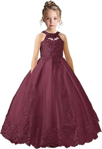 Flower Girl Dress Lace Appliques Pageant Dresses for Girls Beaded First Communion Dress Formal Ball Gowns